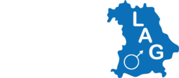 logo blau schrift weiß